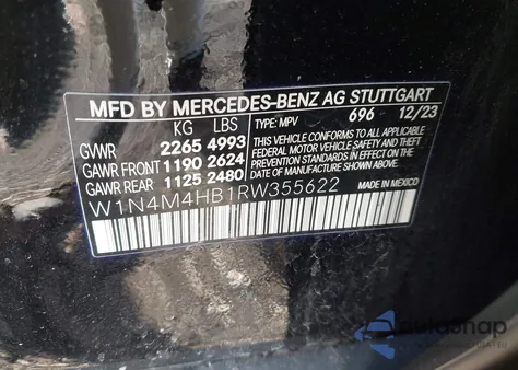 2024 Mercedes-Benz Glb 250 4Matic from USA, damaged, VIN W1N4M4HB1RW355622